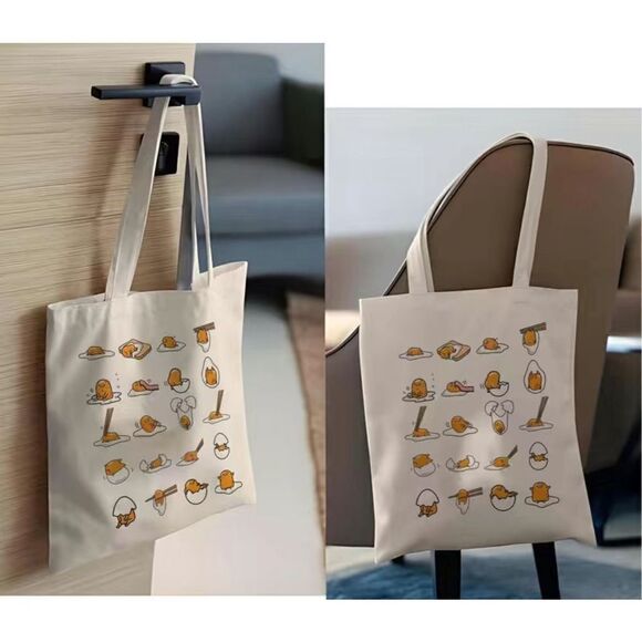 1 LEFT! Gudetama Canvas Tote Bag - Picture 2 of 10